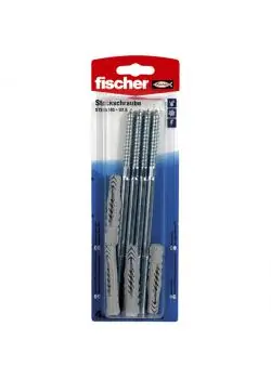 Preiswert Stockschraube STS und Dübel SX - Länge 80 bis 180 mm - Gewinde M8 und M10 - VE 5 oder 10 Stück - Preis per VE