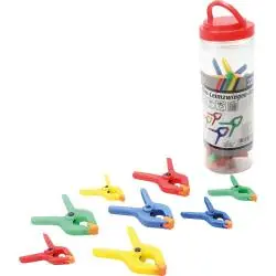 Mini-Leimzwingen-Satz - ABS-Kunststoff - 22-teilig - in Runddose - Länge 65 bis 90 mm - Spannbereich bis 30 mm Saisonangebot