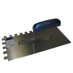 Gezahnte Glättekelle - 12 x 12 - Breite 130 mm - Länge 280 mm - Edelstahl Preisreduziert