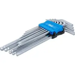 Winkelschlüssel-Satz - extra lang - Innensechskant / Innensechskant mit Kugelkopf - 1,5 bis 10 mm - 13-tlg. Letzte Chance
