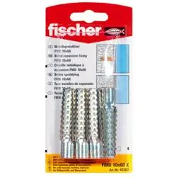 Markenware Metallspreizdübel FMD - Inhalt 4 x Metallspreizdübel - Bohrernenn Ø 12-14 mm - Dübellänge 60 mm - Schraube Ø 8-10 mm - min. Bohrlochtiefe 68 mm