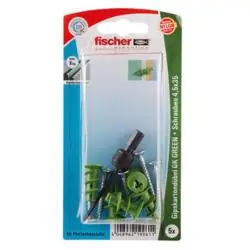 Rabatt Gipskartondübel GK GREEN - Inhalt 10 x Gipskartondübel, 1 x Setzwerkzeug - Dübellänge 22 mm - min. Dicke bis zur ersten Tragschicht 22 mm - min. Verankerungstiefe 22 mm - Schraubenabmessung 4,0-5,0 x Ls
