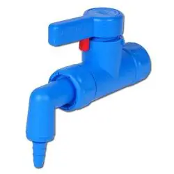 StopCock Durchlaufhahn - PP/PE/PTFE - mit Auslaufwinkel - Überwurfmutter mit IG G 3/4" - PN 2 Sale